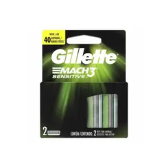 Carga Gillete Mach3 Sensitive com 2 unidades