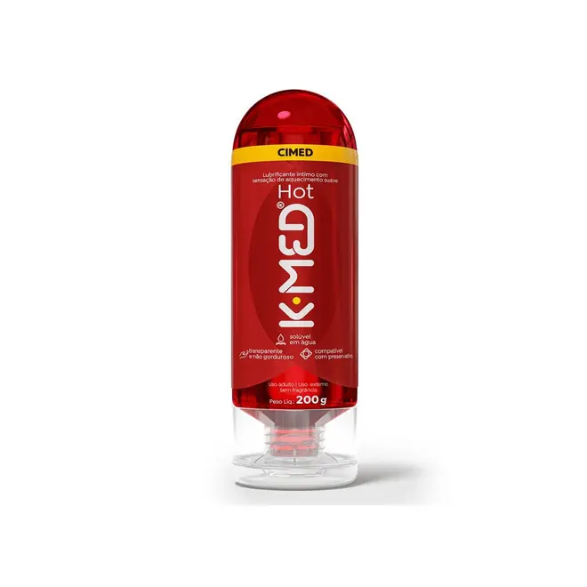 Gel Lubrificante Íntimo K-MED Hot 200g - Gel Lubrificante Íntimo K
