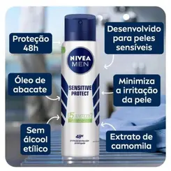 Desodorante Antitranspirante Aerosol Nivea Men Derma Control Sensitive 150ml