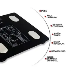 Balança Digital de Vidro Bioimpedância 180kg com Aplicativo