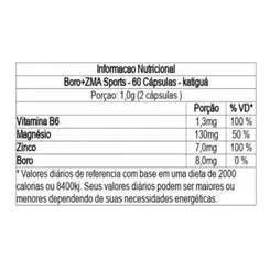 Boro + ZMA Sports com 60 cápsulas Katiguá