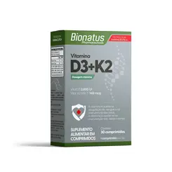 Vitamina D3+K2 Dosagem Máxima com 30 comprimidos Bionatus