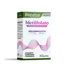 Metilfolato Ácido Fólico 600mcg com 30 comprimidos Bionatus